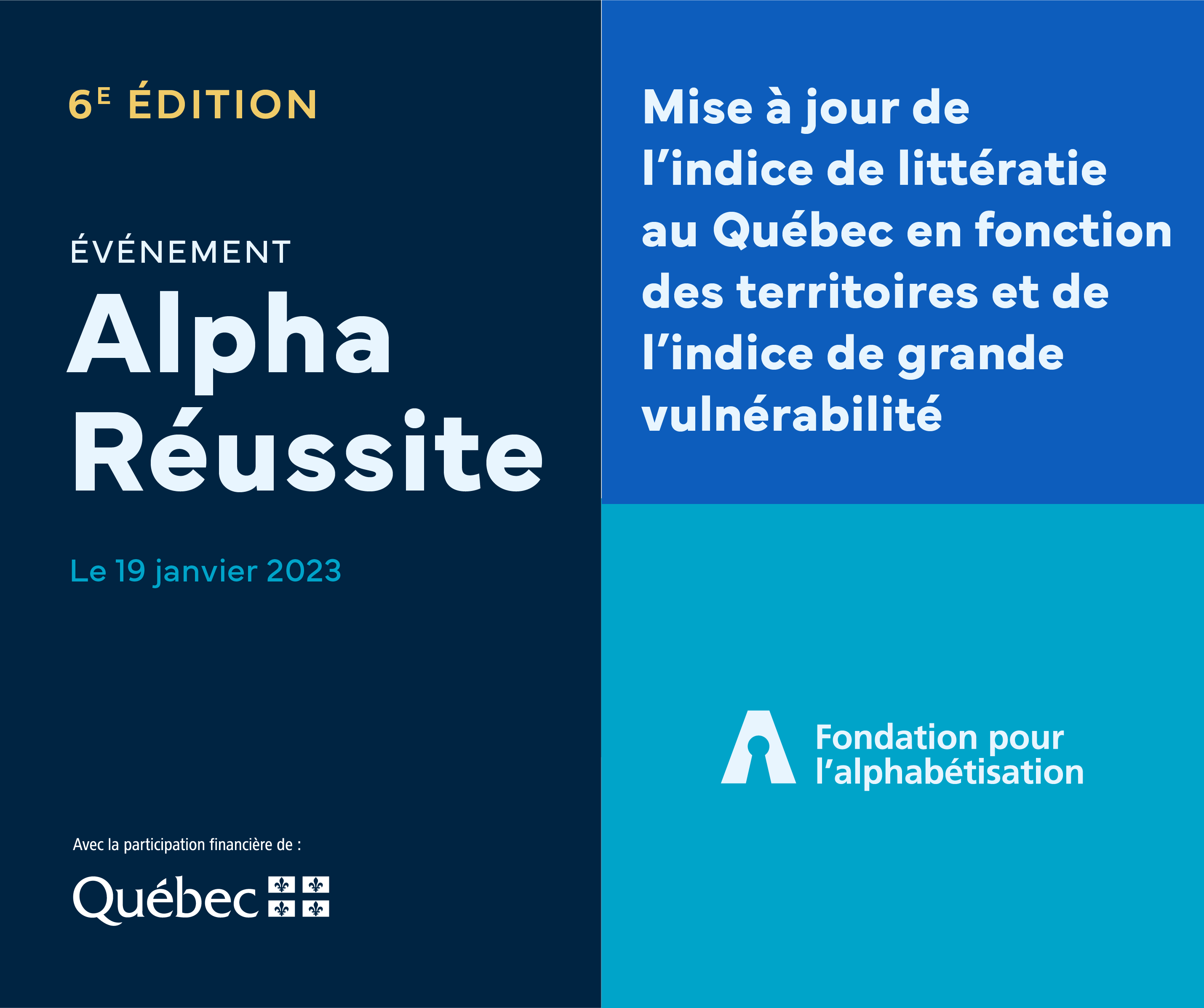 Affiche Événement Alpha Réussite du 19 janvier 2023.